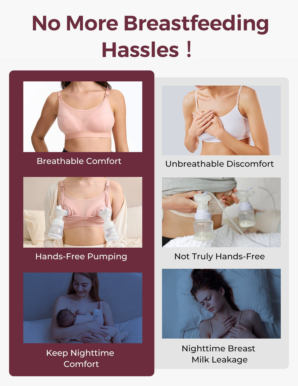 Bamboo - Ultra-Soft & Cool Breeze Pumping & Nursing Bra - HF018